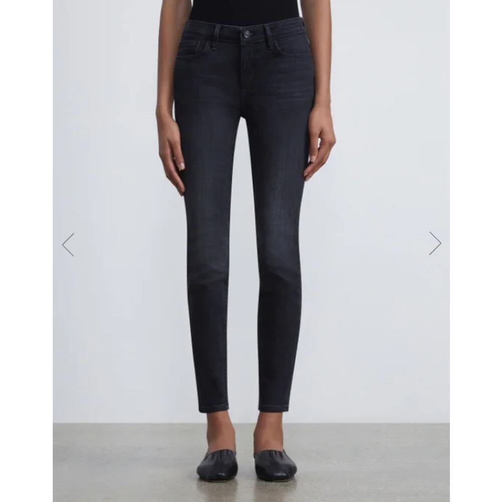 Lafayette 148 Mercer Skinny Jeans Women's 31 Washed‎ Onyx Black Stretch Ankle
